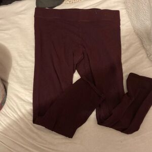 Knit Leggings in Dark Burgundy